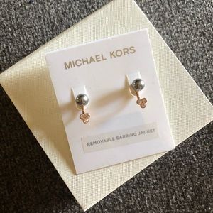 Michael Kors Earrings - Rose Gold & Black Pearl